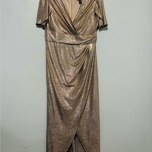 Shimmering Gold Midi Dress